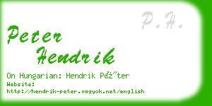 peter hendrik business card